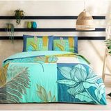 Taç Monstera Mint 200 x 220 cm Ranforce Çift Kişilik Nevresim Takımı