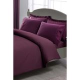 Taç Mürdüm Çift Kişilik Premium Basic Stripe Saten 200 x 220 cm Nevresim Takımı