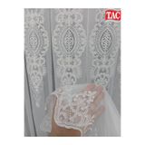 Taç Nakışlı Kort Damask Salon Model Tarz Tasarım Safron Exculusive 1e3Kat Pileli Tül Perde