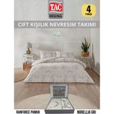 Taç Norellia Gri Ranforce Çift Kişilik Nevresim Takımı 200X220 cm - 200 x 220 cm