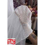 Taç Orijinal %100 Keten Tül Üzerine Ponponlu Ütü İstemez Ağır Gramajlı Sık Pile Tül perde