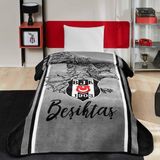 Taç Orjinal Lisanslı Beşiktaş Kara Kartal Tek Kişilik Battaniye - Siyah - 160 x 220 cm