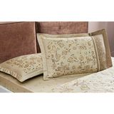 Taç Out Fleur Model Volanlı % 100 Pamuk Saten 2'li Yastık Kılıfı 50X70 cm - Açık Kahverengi - 50 x 70
