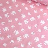 Taç Pembe El Nevresimlik Poplin Kumaş - 1 m