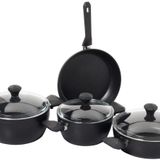 TAÇ Pierre Cardin 1500023290 7 Parça Diamond Cook Graniks Tencere Seti, Siyah