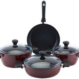 TAÇ Pierre Cardin Graniks Diamond Cook 7 parça Tencere Seti Mor