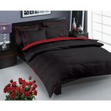 Taç Prestige Saten Çift Kişilik Nevresim Takımı Siyah - 200 x 220 cm - Pembe