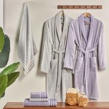 Taç Pure Cotton Alba Lavanta Gri Aile Seti Bornoz Takımı