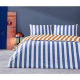 Taç Ranforce Çift Kişilik Nevresim Takımı - 160 x 200 cm - Mavi - Turuncu