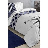 Taç Ranforce Navi Lacivert Tek Kişilik 160 x 220 cm Nevresim Takımı