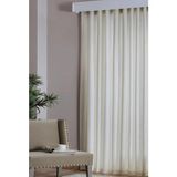Taç Saten Güneşlik Perde Düz Dikiş Kullanıma Hazır Krem - 350 x 210 cm