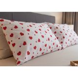 Taç Sevgililer Günü Yastık Kılıfı Seti. 2 Adet 50X70 Cm. %100 Pamuk - Beyaz - Kırmızı - 50 x 70