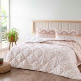 Taç Siena Çiçek Desenli%100 Pamuk Yorgan Seti, Pembe, Çift Kişilik (Yorgan: 195x215 cm/Çarşaf: 240x260 cm / 2 Adet Yastık Kılıfı: 50x70 cm / 2 Adet Dolgulu Yastık: 50x70 cm)