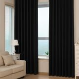 Taç Siyah Termal %100 Işık Geçirmez Kornişli Blackout Karartma Saten Güneşlik Perde - 180 x 200 cm