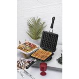 Taç Siyah Waffle Tavası 21 cm Döküm Malzeme ile Çift Taraflı Kullanım için 1 Adet