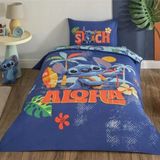 Taç Stitch Aloha Tek Kişilik Lisanslı Nevresim Takımı - Kırmızı - 160 x 220 cm