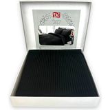 Taç Stripe Saten Nevresim Takımı Çift Kişilik - Siyah - 200 x 220 cm