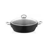 Taç TAC-3440 28 cm Siyah Gravita Döküm Basık Tencere