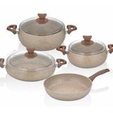 Taç TAC-3821 Master Cook Tombik Cappuccino 7 Parça Tencere Seti