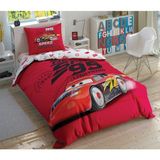 Taç Taç Disney Cars Speed Frenzy Tek Kişilik Nevresim Takımı - 120 x 200 cm - Açık Mavi - Gri