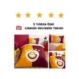 Taç Taç Lisanslı Galatasaray 5.Yıldız Tek Kişilik Pamuk Nevresim Takımı