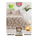 Taç Tac-organik-saten-cift Marlowe Kahve Organik Pamuk Saten Çift Kişilik Nevresim Takımı,200 x 220 Kahverengi Marlowe,