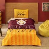 Taç Taraftar Lisanslı Pamuklu Tek Kişilik Yatak Örtüsü Seti (160X230)-Galatasaray 1905