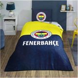 Taç Taraftar Lisanslı Ranforce Çarşafı Lastikli Tek Kişilik Nevresim Takımı-Fenerbahçe Efsane 100