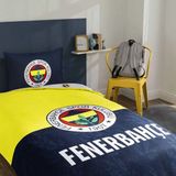 Taç Taraftar Lisanslı Ranforce Çarşafı Lastikli Tek Kişilik Nevresim Takımı-Fenerbahçe Efsane (120LIK Çarşaf) - Sarı - Lacivert - 160 x 220 cm