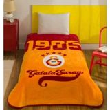 Taç Taraftar Lisanslı Tek Kişilik Battaniye (160X220)-GALATASARAY Şampiyon - 160 x 220 cm - Sarı - Kırmızı