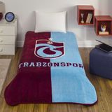 Taç Taraftar Lisanslı -Trabzonspor Parçalı- Tek Kişilik Battaniye (160X220) - Bordo - Mavi - 160 x 220 cm