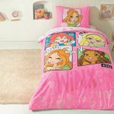 Taç Winx Girls Club Lisanslı Karakter Baskılı%100 Pamuk Nevresim Takımı, Çok Renkli, Tek Kişilik