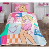 Taç Yeni Sezon Lisanslı Barbie Colourful Tek Kişilik Pike Takımı - Renkli - 160 X 230 CM