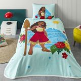 Taç Yeni Sezon Lisanslı Dısney Moana Island Tek Kişilik Pike Takımı - Beyaz - 160 X 230