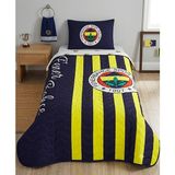 Taç Yeni Sezon Lisanslı Fenerbahçe Çubuklu Yatak Örtüsü ( Fb Yüz Havlusu Hediyeli ) - Lacivert - 160 x 230 cm