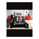 Taç Zorlu Lisanslı Yatak Örtüsü Seti Beşiktaş Stripe Tek Kişilik