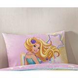 Taç Zorluteks Barbie Desenli % 100 Pamuk Kumaş 1 Adet Yastık Kılıfı 50X70 cm - Altın - Sarı - 50 x 70