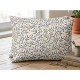 Taç Zorluteks Botanik Desenli Flanel Kumaş Pamuk 2'li Yastık Kılıfı 50X70 cm - Beyaz - Yeşil - 50 x 70