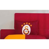 Taç Zorluteks Out Galatasaray Logulu % 100 Pamuk Kumaş 1 Adet Yastık Kılıfı 50X70 cm Çif Taraflı Baskı - Kırmızı - 50 x 70