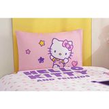Taç Zorluteks Out Hello Kitty & Friends Desenli % 100 Pamuk Kumaş 1 Adet Yastık Kılıfı - Pembe - Beyaz - 50 x 70 cm