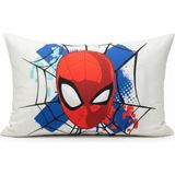 Taç Zorluteks Spiderman Desenli % 100 Pamuk Kumaş 1 Adet Yastık Kılıfı 50X70 cm - Mavi - Gri - 50 x 70