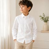Tace Kids Erkek Çocuk Okul Gömleği Uzun Kollu Klasik - 10 Yaş - Beyaz