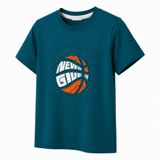 TA&CE KIDS TACE KIDS Basketbol Baskılı Turkuaz Yeşil Kısa Kollu Yazlık Tişört-9-13 Yaş UB67