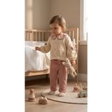 Tace Kids Ta&ce Kıds Kız Bebek Nakış Detaylı Fiyonklu 2’li Takım – Nakışlı Hırka ve Pantolon (6-24 Ay) - 9 - 12 Ay - Pembe - Bej