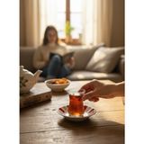 Tacir Porselen Çay Tabak - 6 Lı Porselen Kahveci Çay Tabağı - Beyaz