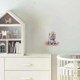 Taçlı Kedi ve Pembe Bulut Duvar Stickerı