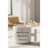 Taçlı Prensesler Aralıkta Doğar Baskılı Doğum Günü Hediyelik T Kulplu Latte Fincan Kupa Bardak, QB1L5973-12ARALIK