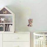 Taçlı Ve Altın Detaylı Beyaz Kedi Duvar Sticker'ı