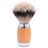 Taconic Shave Ekstra Yoğunluklu %100 3 Bantlı Silvertip Porsuk Tıraş Fırçası, Kayın Ağacı Ve Krom Saplı, Stand Dahil
