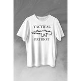 Tactical Patriot Military Tüfek Silüeti Baskılı Tişört Unisex T-Shirt - Beyaz - XL